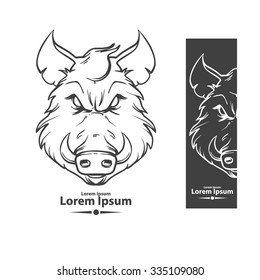 boar for logo, american football symbol, simple illustration, sport team emblem, for design elements