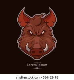 boar for logo, american football symbol, simple illustration, sport team emblem, for design elements