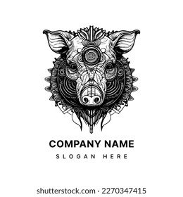 boar logo features a stylized image of a wild boar, typically associated with strength, courage, and ferocity in many cultures