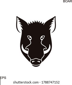 Boar logo. Isolated boar on white background
