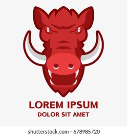 Boar logo . Vector illustration isolated on background .
