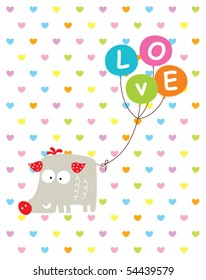 boar love with balloon