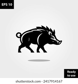 Boar mascot e-sport logo company vector template design ready to use easy for edit