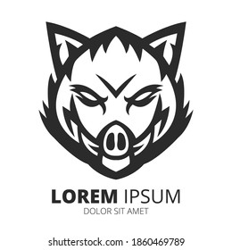 Boar mascot logo design vector. Wild boar vector design.