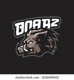 Boar mascot logo design vector with modern illustration concept style for badge, emblem and t shirt printing. Head boar illustration for sport and esport team.