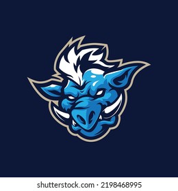 Boar mascot logo design vector with modern illustration concept style for badge, emblem and t shirt printing. Head boar illustration for sport and esport team.