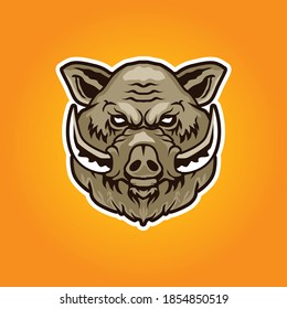 Boar Maskottlogo. Das Logo von Boar ist Symbol. Bärenvektorgrafik