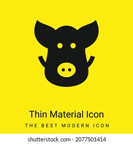 Boar minimal bright yellow material icon