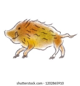 boar New Year card Animals icon