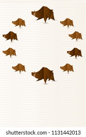 boar New Year card background