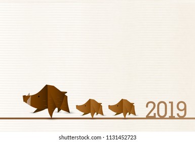 boar New Year card background