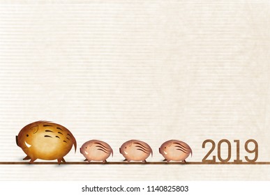 Boar New Year card background