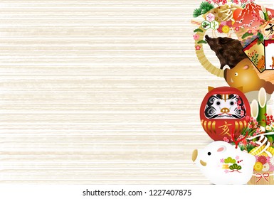 boar New Year card background