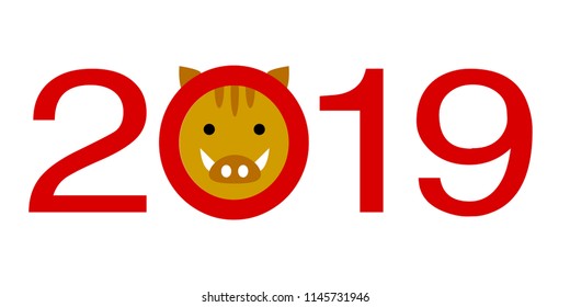 Boar New Year card Character icon