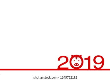 Boar New Year card Character background