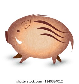 Boar New Year card icon