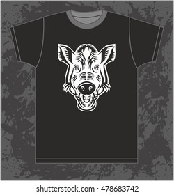 Boar on T-shirt