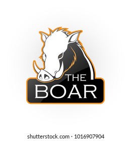 Boar on a white background. Vector boar with room for text.