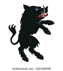 Boar on the white background. Vector illustration