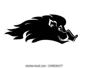 Boar profile head icon. Flat vector template boar head isolated on white.