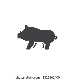 Boar side view vector icon. filled flat sign for mobile concept and web design. Wild boar with tusks glyph icon. Forest animal symbol, logo illustration. Pixel perfect vector graphics