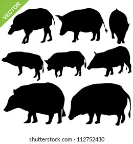 Boar silhouettes vector