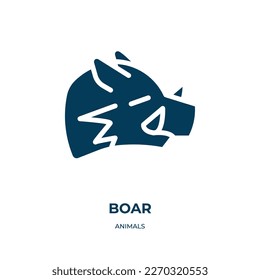 boar vector icon. boar, cartoon, pig filled icons from flat animals concept. Isolated black glyph icon, vector illustration symbol element for web design and mobile apps