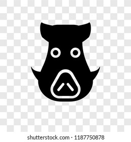 Boar vector icon isolated on transparent background, Boar transparency logo concept