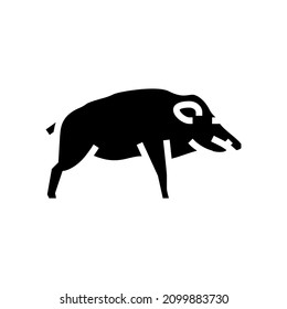 boar wild animal glyph icon vector. boar wild animal sign. isolated contour symbol black illustration