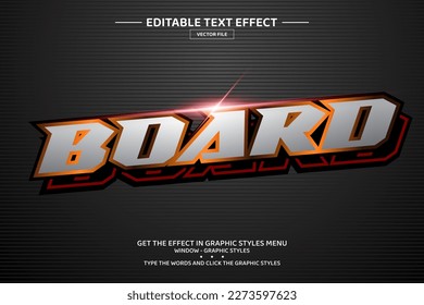 Board 3D editable text effect template