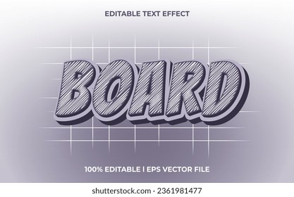 board 3d text effect with trendy theme. typography for products tittle