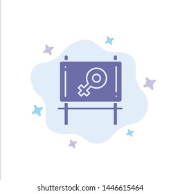 Board, Ad, Message Blue Icon on Abstract Cloud Background