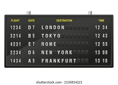 Karte am Flughafen, Vektorgrafik einzeln auf weißem Hintergrund