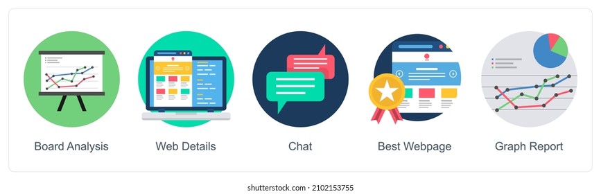 Board Analysis And Graph Report Icon Concept