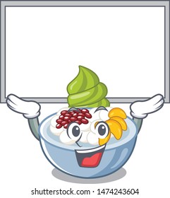 Up board anmitsu is served in cartoon bowl