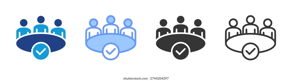 Board Approval icon set multiple style collection