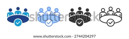 Board Approval icon set multiple style collection