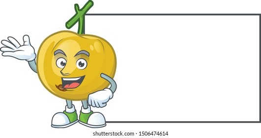 With board araza fruit design character for cartoon mascot