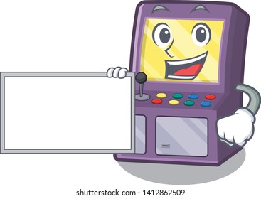 With board arcade machine isolated with the character