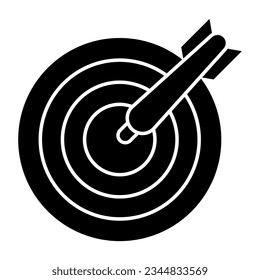 Board with archery arrow showcasing dartboard icon 