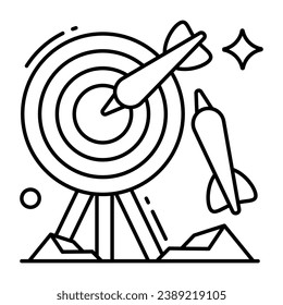 Board with archery arrow showcasing hitting game