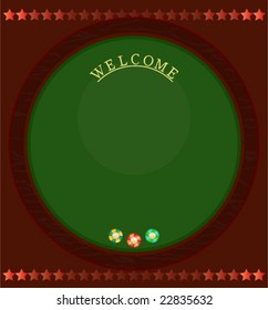 Board background design with casino table and chips