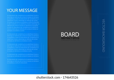 board background vector blue board on black and grey gray background document for text and message design for brochure and web modern artwork