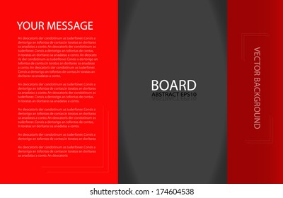 board background vector red board on black and grey gray background document for text and message design for brochure and web modern artwork