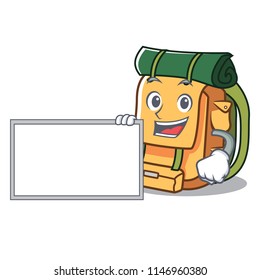 With board backpack character cartoon style
