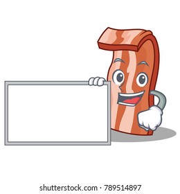 With board bacon character cartoon style