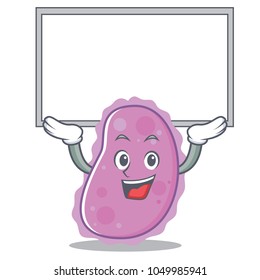 Up board bacteria character cartoon style