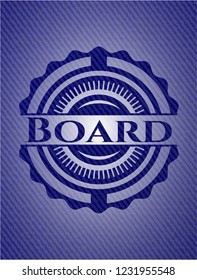 Board badge with denim texture