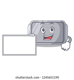 With board baking pan quality on isolated mascot