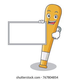 With board baseball bat character cartoon
